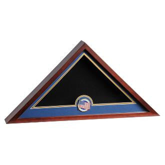 Mahogany Flag Display Case Mahogany Flag Display Case and a Medalion