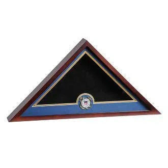 Coast Guard Flag Display Cases, USCG Flag Case with a Medallion - Mahogany, Coast Guard Flag Display Cases, USCG Flag Case with a Medallion, The Military Gift Store, Burial Flag Cases