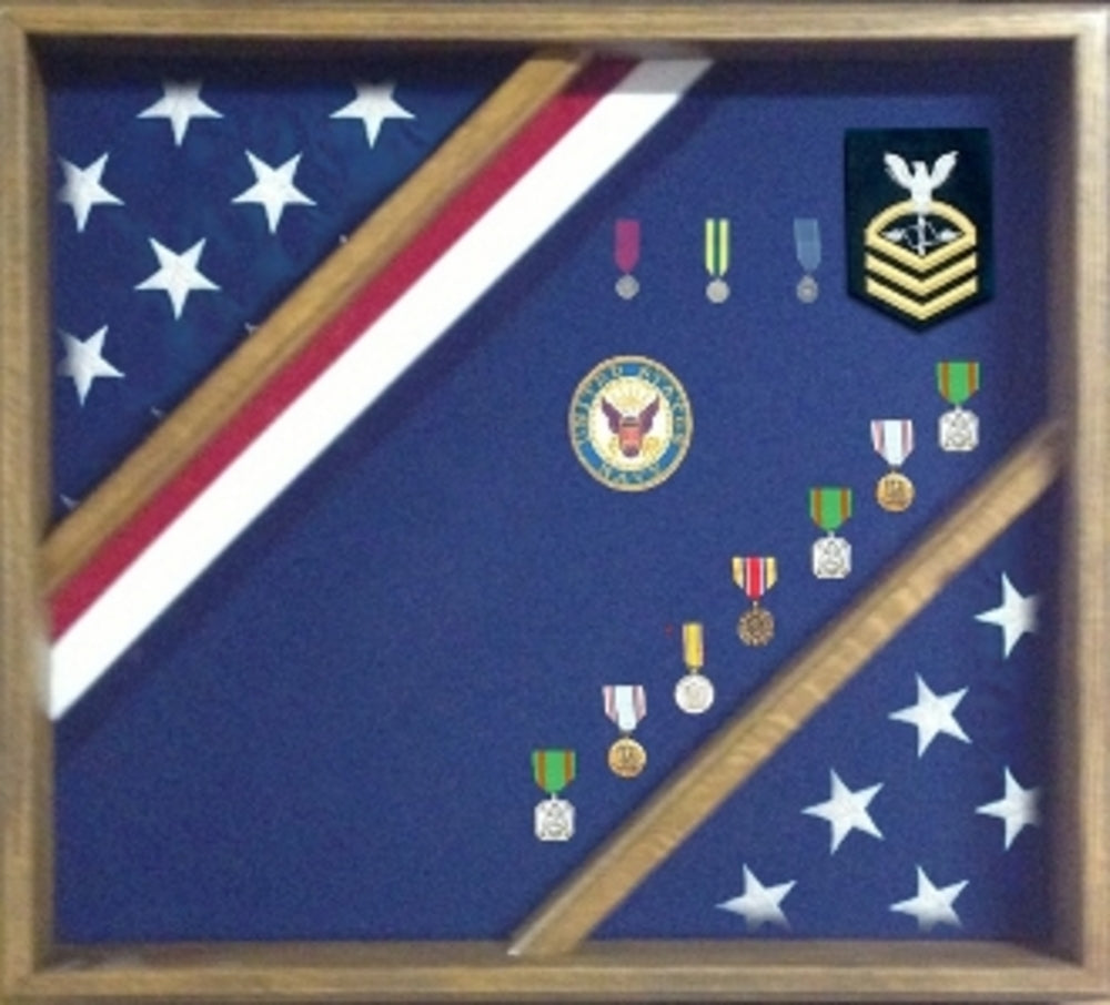 Flag Display Box, Wood Flag Red White and Blue Box., , The Military Gift Store, Flag Display Box