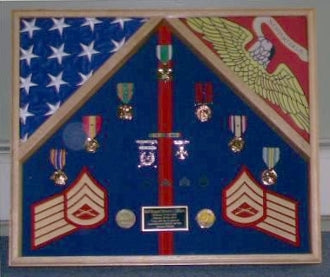 Military 2 Flag Shadow case, 2 Flag Military flag display case., , The Military Gift Store, Military AwardsCcase