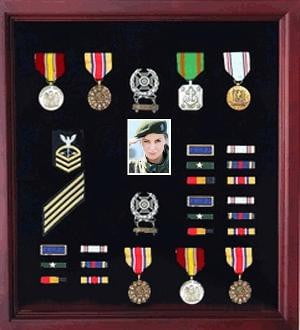 Photo Medal Display Case, Military Medal Frame, Photo - Cherry Finish, , The Military Gift Store, Flag and Medal Display Cases