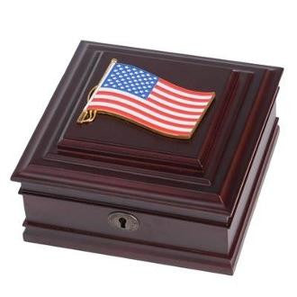 American Flag Medallion Desktop Box - Mahogany, American Flag Medallion Desktop Box, The Military Gift Store, American Flags- High Quality American Discounted Flags (2)