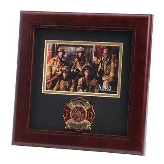 Firefighter Medallion Landscape Picture Frame, , The Military Gift Store, Military Frames, Military Photo Frames, Military Gifts