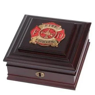 Firefighter Medallion Desktop Box, , The Military Gift Store, Military Frames, Military Photo Frames, Military Gifts