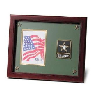 Go Army Medallion Picture Frame with Stars Mahogany Colored Frame Molding, Go Army Medallion Picture Frame with Stars Mahogany Colored, The Military Gift Store, Military Frames, Military Photo Frames, Military Gifts
