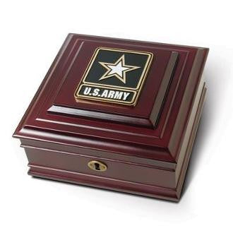 Go Army Medallion Desktop Box Felt Lined Bottom