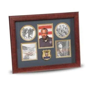 Police Department Medallion 5 Picture Collage Frame, Police Department Medallion 5 Picture Collage Frame, PD photo frame, The Military Gift Store, Military Frames, Military Photo Frames, Military Gifts