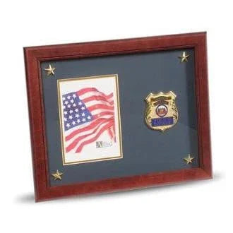 Police Department Medallion Picture Frame with Stars, , The Military Gift Store, Military Frames, Military Photo Frames, Military Gifts