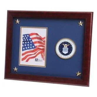 U.S. Air Force Medallion Picture Frame with Star, , The Military Gift Store, Military Frames, Military Photo Frames, Military Gifts