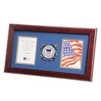 U.S. Coast Guard Medallion Double Picture Frame, , The Military Gift Store, Military Frames, Military Photo Frames, Military Gifts