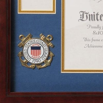 U.S. Coast Guard Medallion Certificate and Medal Frame., , The Military Gift Store, Military medal and Certificate frame