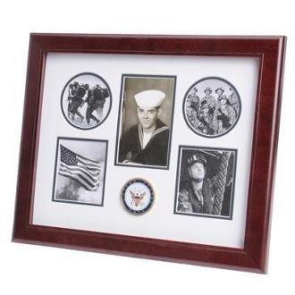 U.S. Navy Medallion 5 Picture Collage Frame, , The Military Gift Store, Military Frames, Military Photo Frames, Military Gifts