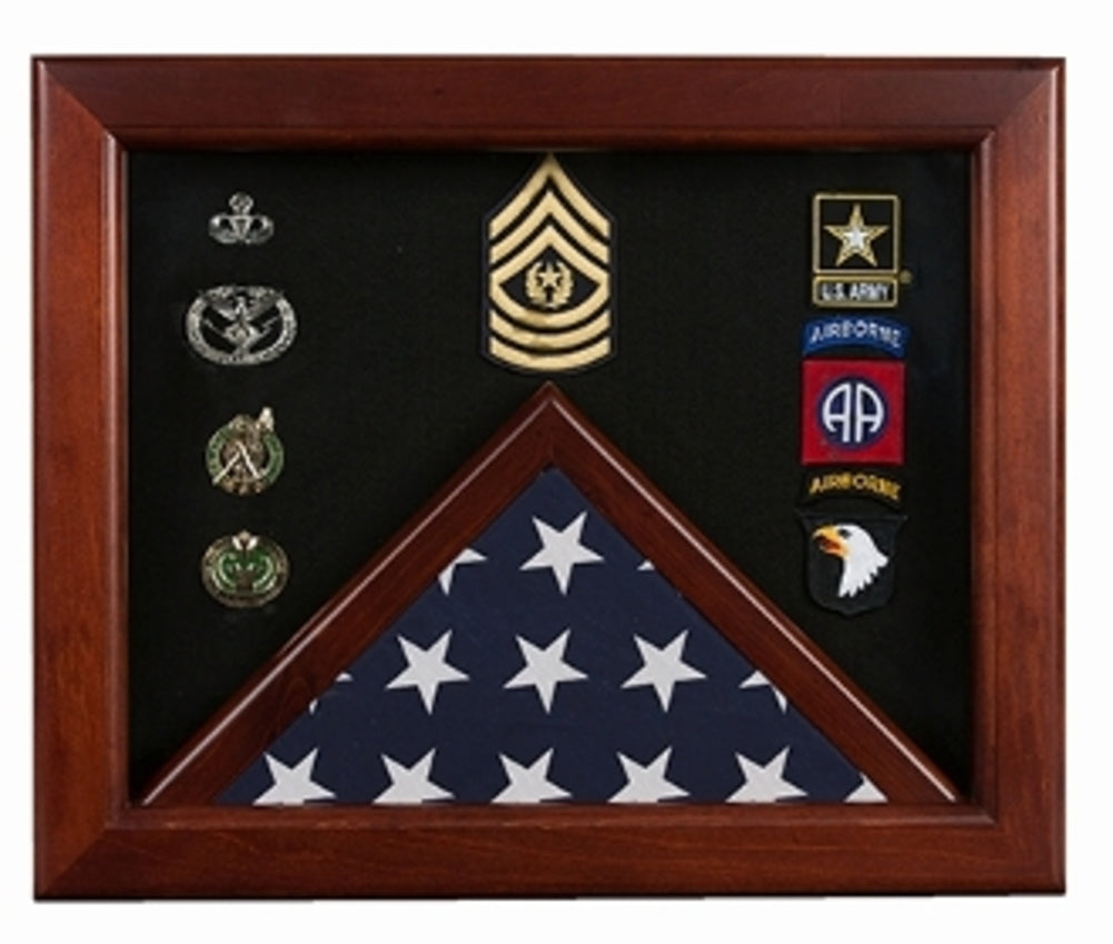 Military Flag medal display case, Mahogany wood for 3x5 flag., , The Military Gift Store, Military Flag Display Case, Flag Shadow Boxes (21)