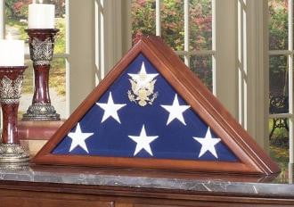 Sergeant Flag Display Case The hand rubbed walnut finish