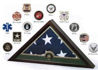 Medallion Flag Display Case, Memorial Flag Display case.