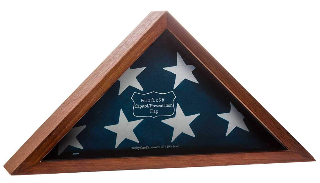 Capitol Flag Case for 3' by 5' Burial/Presentation Flag, Dark Walnut, , The Military Gift Store, Burial Flag Case (42)