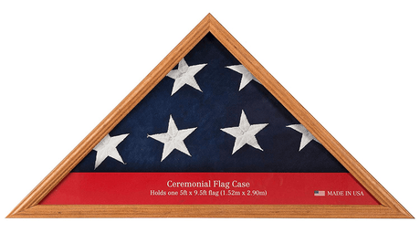 Wood Flag Display Case Box, 16" x 22.5", Light Honey, , The Military Gift Store, Flag Display Cases