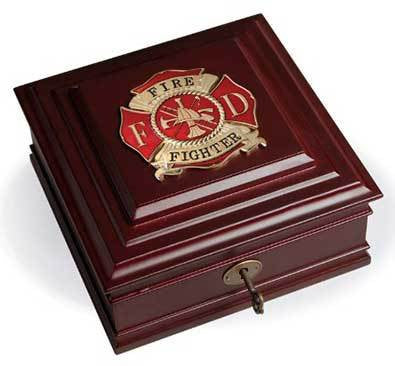 Flags Connections Fire Fighter Executive Desktop Box, , The Military Gift Store, Awards Display Cases, Awards Display Frames