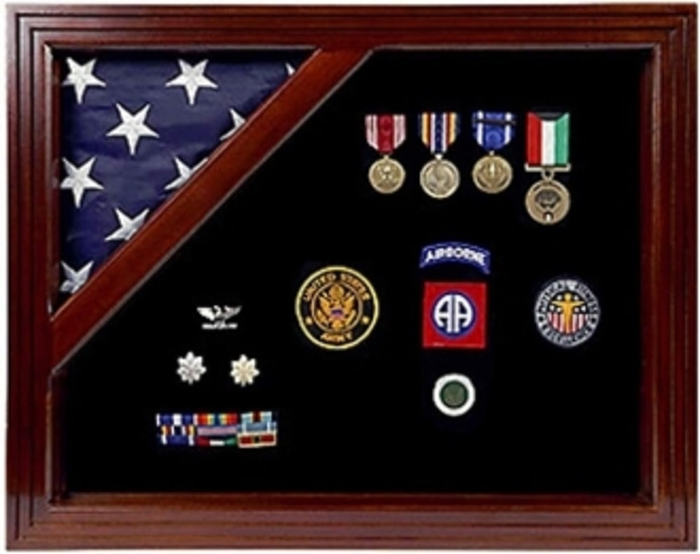 Flag Display Case American Flag Box Burial Flag Case. - Corner flag case, Flag Display Case American Flag Box Burial Flag Case., The Military Gift Store,