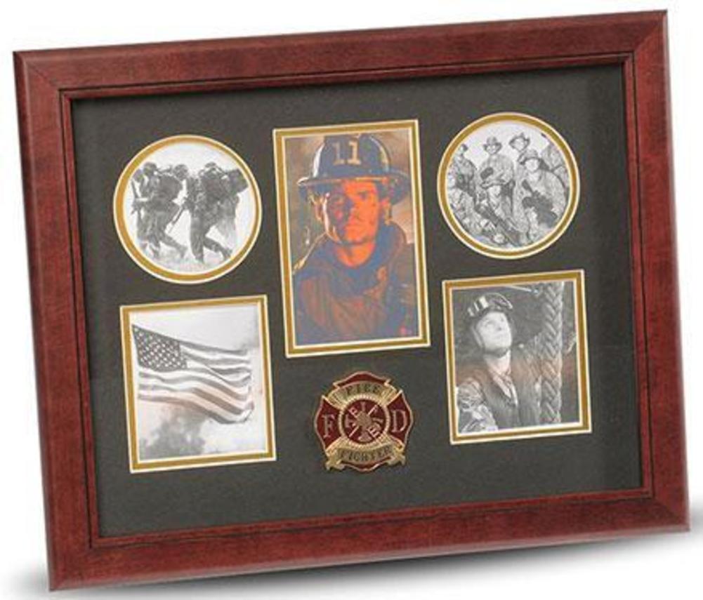 Flag Connections Firefighter Medallion 5-Picture Collage Frame, , The Military Gift Store, Awards Display Cases, Awards Display Frames (62)