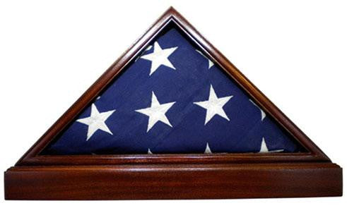 Mahogany Flag Case & BASE for 5 x 9.5' Memorial Burial Flag, , The Military Gift Store, Burial Flag Case (42)