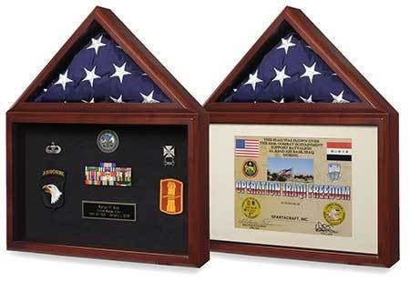 Reversible American Capitol Flag & Certificate Display Case Shadow Box, , The Military Gift Store, American Burial Flag Box