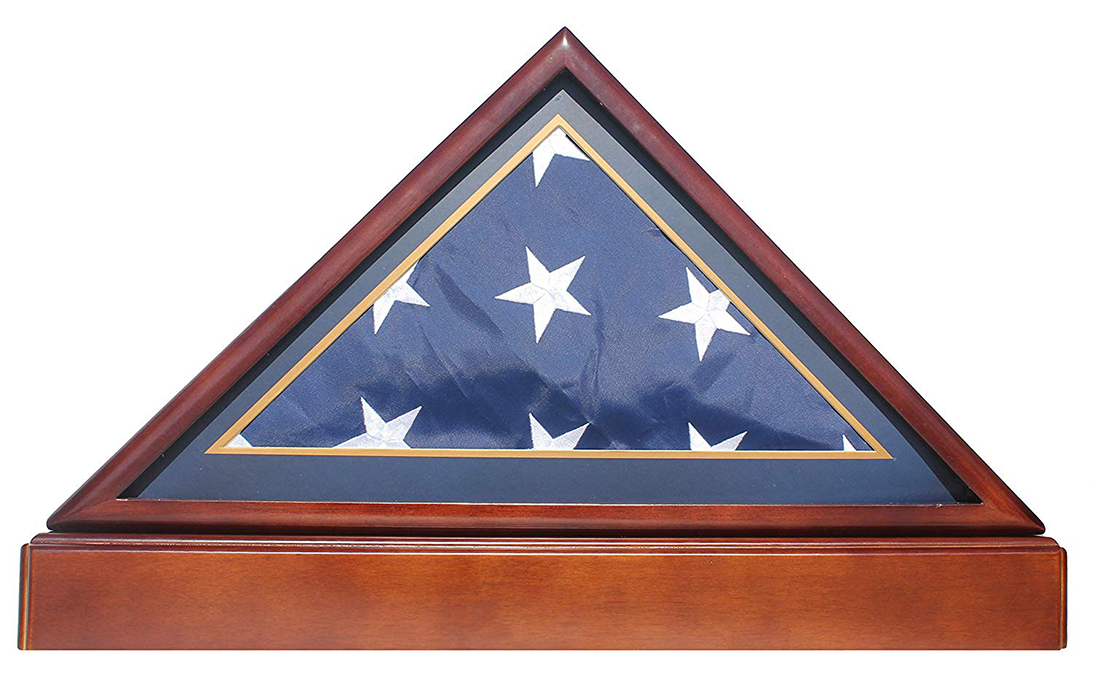 Burial/Funeral Flag Display Case Frame, Military Shadow Box with Pedestal Stand - Engraved Emblem, Burial/Funeral Flag Display Case Frame, Military Shadow Box, The Military Gift Store, American Flag Frames (43)