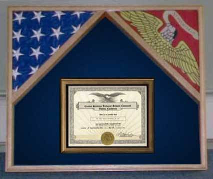 Flags Connections Marine Corps 2 Flags Certificate Display Case, , The Military Gift Store, 2 Flag Military Shadow Box