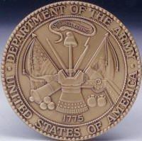 US Army Solid Brass Attachable Medallion for Flag Cases & Pedestals & Shadow Boxes