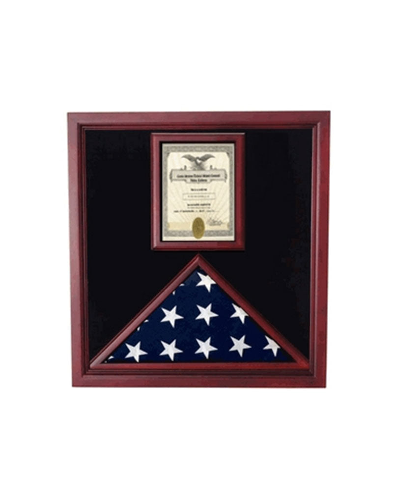 Flag and Document Case - Vertical 8 1/2 x 11 Document - Cherry, , The Military Gift Store, American Flag Frames (43)