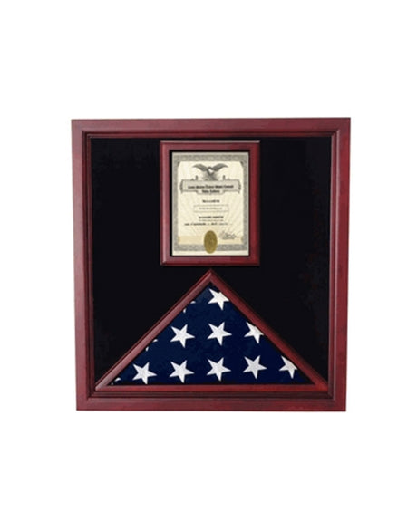 Flag and Document Case - Vertical 8 1/2 x 11 Document - Cherry, , The Military Gift Store, American Flag Frames (43)