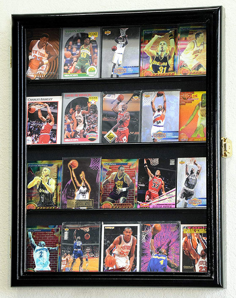 20 Sport Cards Collectible Card Display Case Cabinet Holder Wall Rack 98% UV, Lockable, 20 Sport Cards Collectible Card Display Case Cabinet Holder Wall Rack, The Military Gift Store, Display Case Accessories