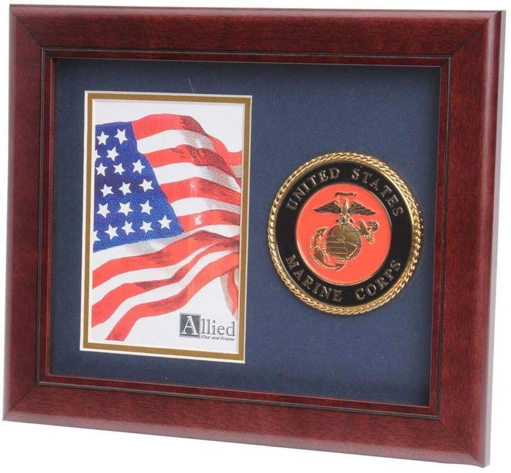 US Marine Corps Medallion Portrait Picture Frame - 4 x 6 Picture Opening, US Marine Corps Medallion Portrait Picture Frame, The Military Gift Store, Awards Case