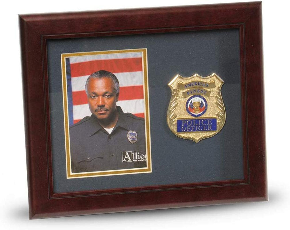 US Police Officer Medallion Portrait Picture Frame - 4 x 6 Picture Opening, US Police Officer Medallion Portrait Picture Frame, The Military Gift Store, Awards Case