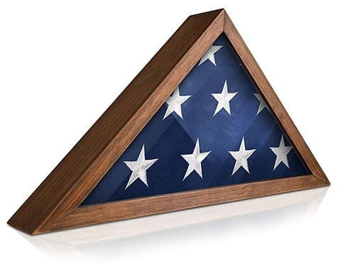 Solid Wood Military Flag Display Case for 9.5 x 5 American Veteran Burial Flag, Solid Wood Military Flag Display Case for 9.5 x 5 American Veteran, The Military Gift Store, Flag Case