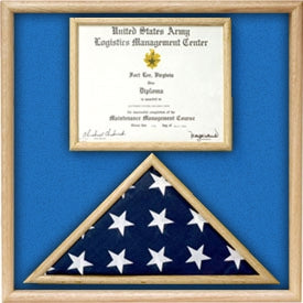 US Marine Corp Flag and Certificate Display Case/ award case. - The Military Gift Store