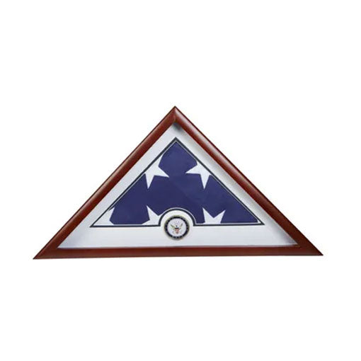 US Flag Display Case with Navy Medallion, , The Military Gift Store, Triangle flag display