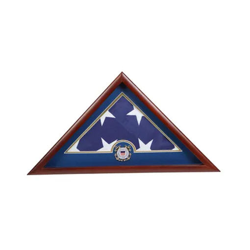 US Flag Display Case with Coast Guard Medallion. - The Military Gift Store