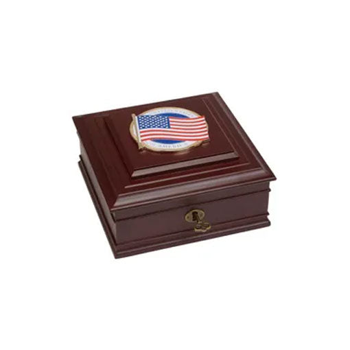 American Flag Medallion Desktop Box, , The Military Gift Store, Medallion Desktop Box
