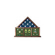 Flag Connections Walnut Three Bay Mantle Flag Display Case, , The Military Gift Store, Flag Display cases (71)