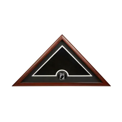 US Flag Display Case with POW MIA Medallion - No Flag., , The Military Gift Store, Triangle flag display