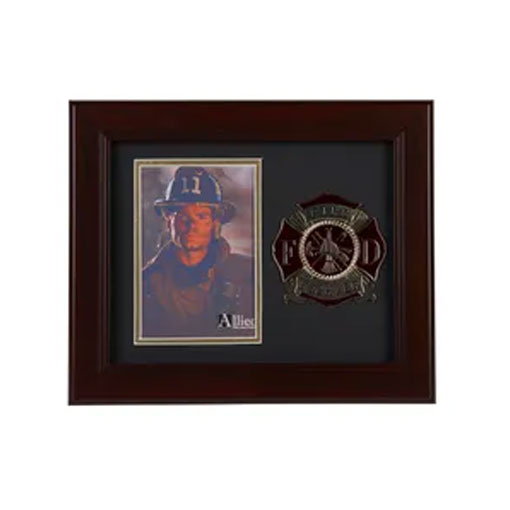 Firefighter Medallion 4-Inch by 6-Inch Portrait Picture Frame, , The Military Gift Store, Picture Frame