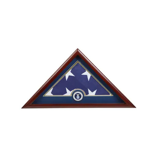 Medallion Flag Display Case, Memorial Flag Display case with Air Force Blue.