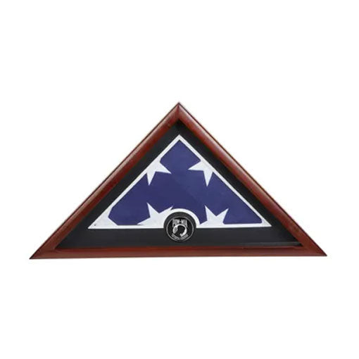 US Flag Display Case with POW MIA Medallion., , The Military Gift Store, Triangle flag display