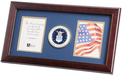 Flag Connections U.S. Air Force Medallion 4-Inch by 6-Inch Double Picture Frame, U.S. Air Force Medallion 4-Inch by 6-Inch Double Picture Frame, The Military Gift Store, Picture Frame