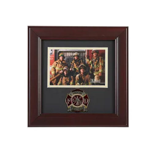 Firefighter Medallion 4-Inch by 6-Inch Landscape Picture Frame, , The Military Gift Store, Picture Frame