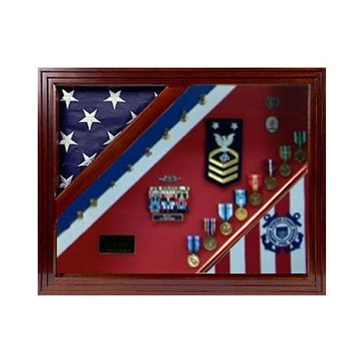 USCG Flag Cases, Coast Guard Flag Case fit 3' x 5' flag - Cherry Wood Material., USCG Flag Cases, Coast Guard Flag Case fit 3' x 5' flag., The Military Gift Store, USCG Flag
