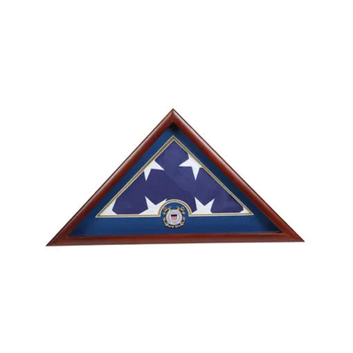 Medallion Flag Display Case, Memorial Flag Display case with Coast Guard Blue., Medallion Flag Display Case, Memorial Flag Display case, The Military Gift Store, Medallion Flag Display Case