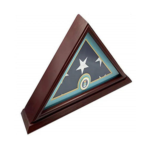 Flags Connections - 5x9 Burial/Funeral/Veteran Flag Elegant Display Case with Base, Solid Wood, Cherry Finish (Air Force)., 5x9 Burial/Funeral/Veteran Flag Elegant Display Case with Base., The Military Gift Store, Flag Display cases