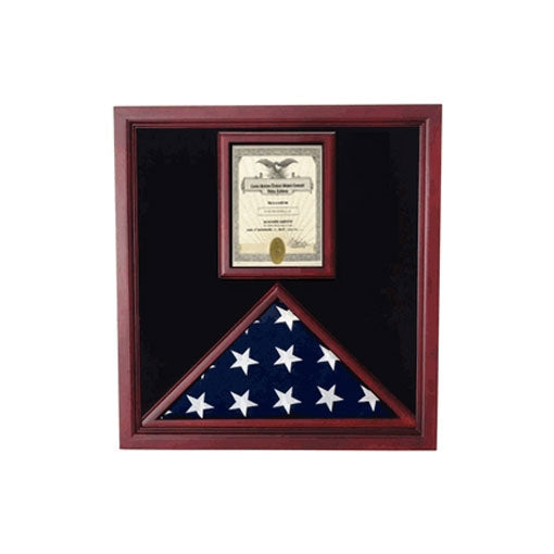 Flag and Document Case - Vertical 8 1/2 x 11 Document for Hanging Medals and Other Memorabilia - fit 5'x9.5' flag., Flag and Document Case - Vertical 8 1/2 x 11 Document, The Military Gift Store, Flag and Document Case
